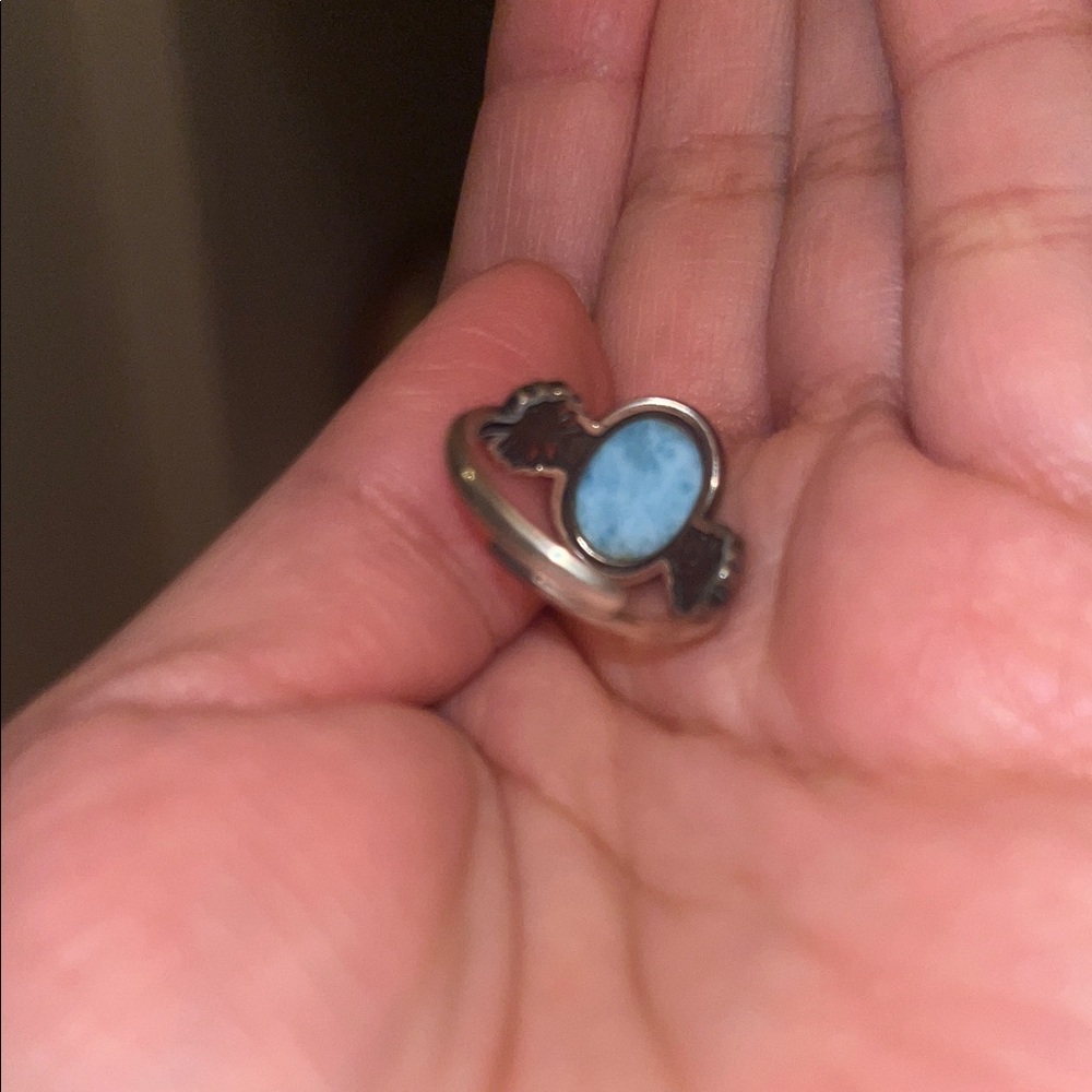 Authentic Larimar Stone Ring - Adjustable - image 3